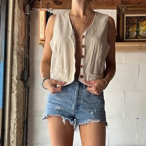 Merona white/cream corduroy vest